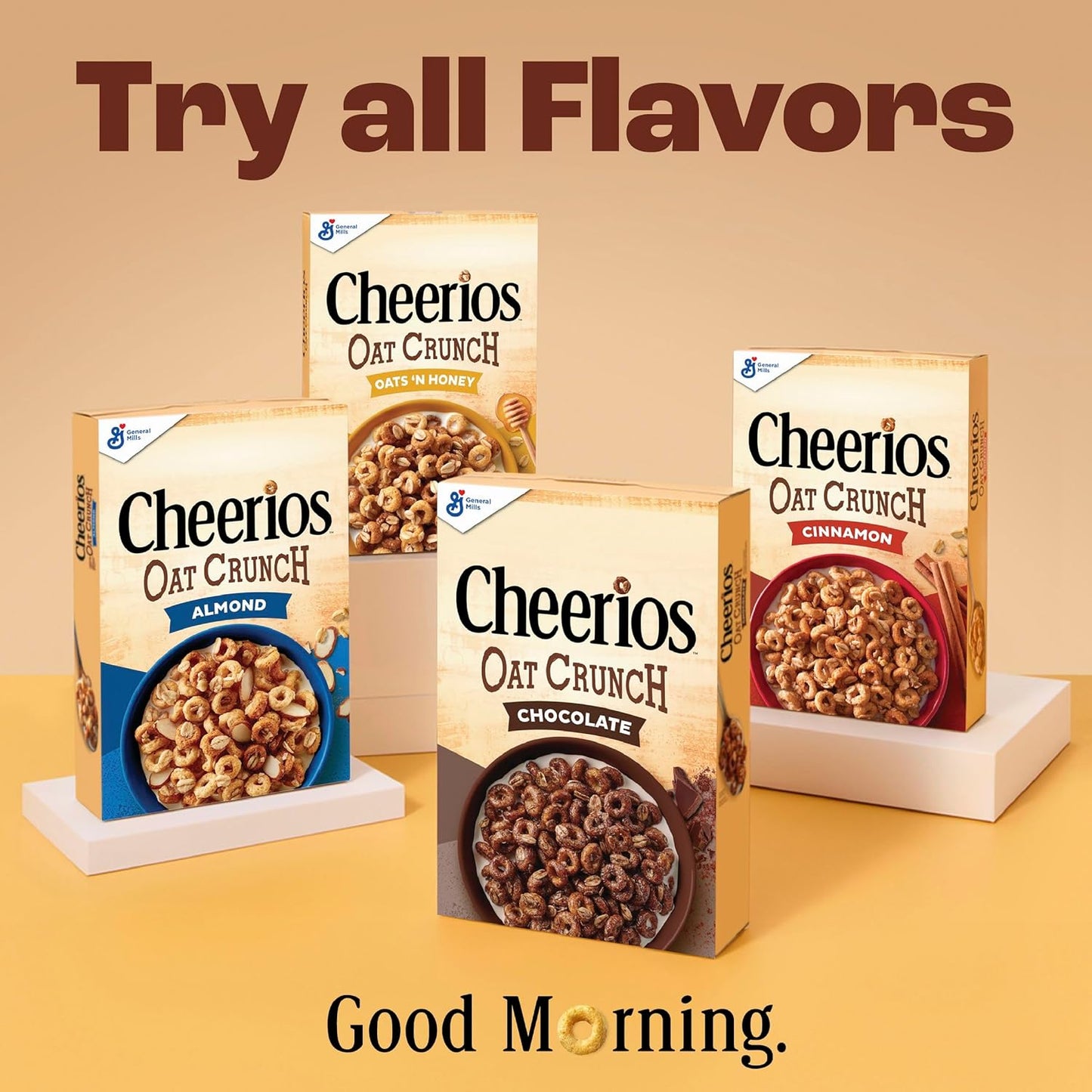 Cheerios Oat Crunch Cinnamon Breakfast Cereal, Made with Whole Grain – Mindful Morning Bowl for Wellness-Focused Adults, 24 oz Family Size