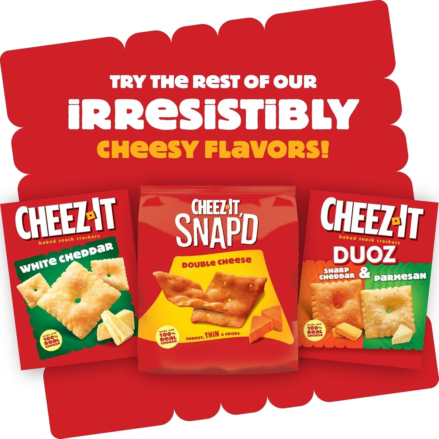 Cheez-It Grooves Sharp White Cheddar Crackers – Crunchy Lunchbox Snack for Kids' School Lunches and After-School Cravings, 17oz Family Size Box