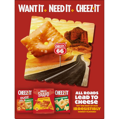 Cheez-It Grooves Sharp White Cheddar Crackers – Crunchy Lunchbox Snack for Kids' School Lunches and After-School Cravings, 17oz Family Size Box