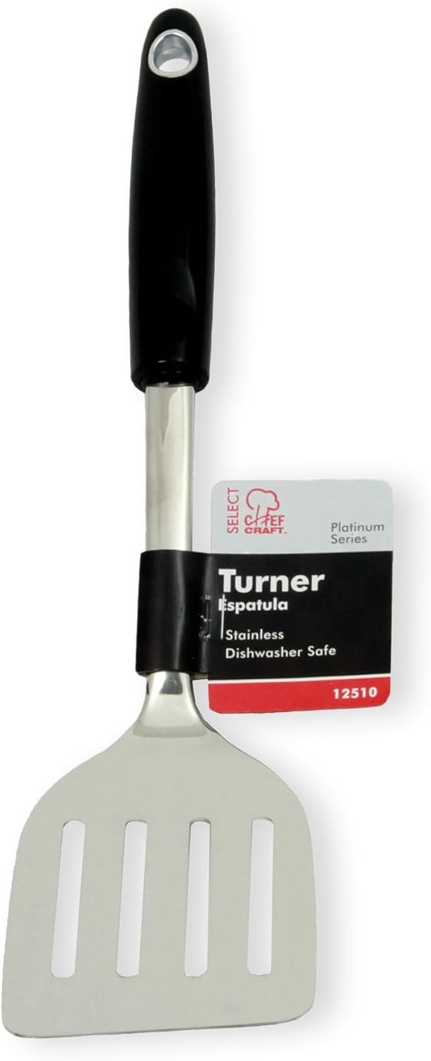 Chef Craft 13.5 Inch Turner – Minimalist Kitchen Essential with Clean Lines, Stainless Steel Spatula