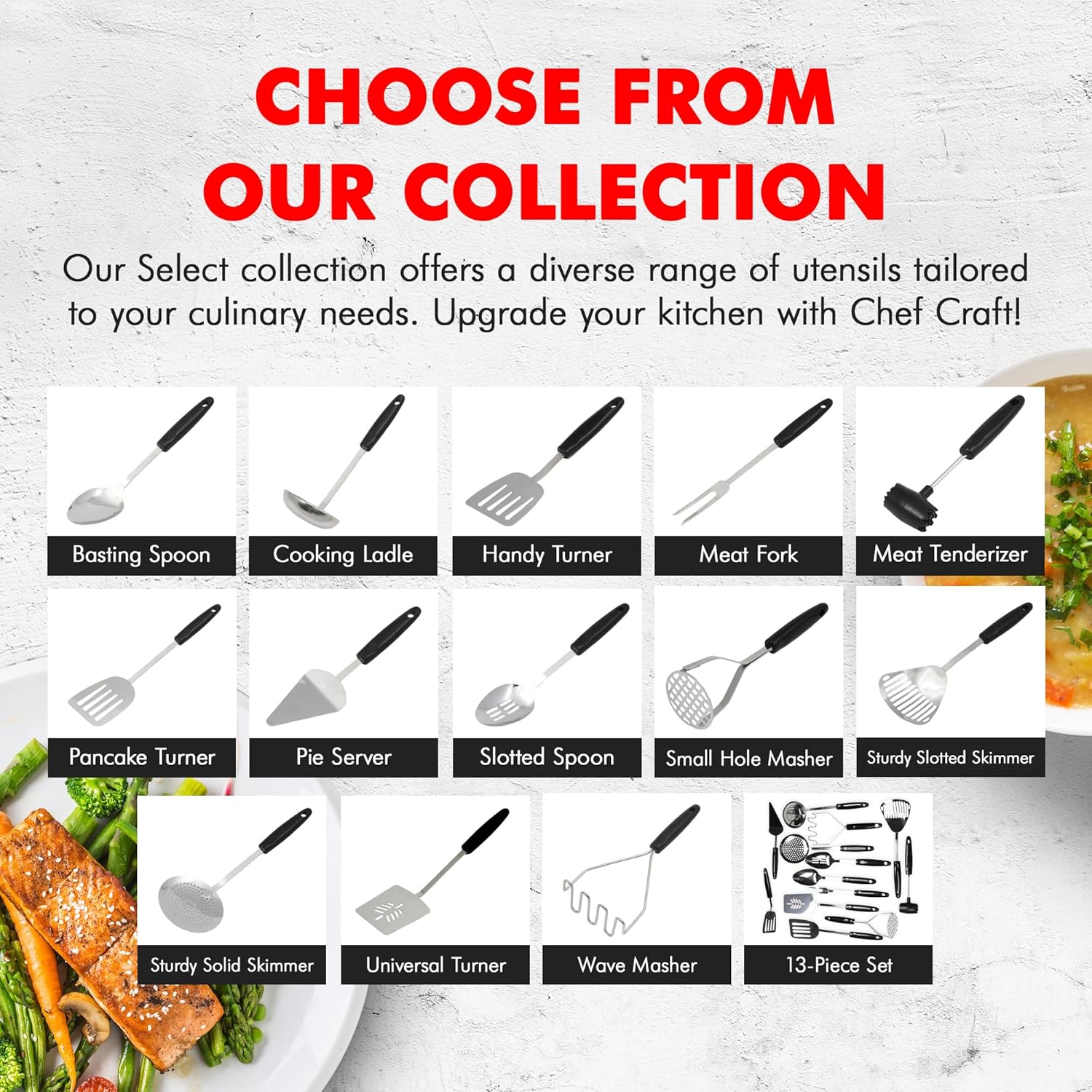 Chef Craft Select Sturdy Masher – Thoughtful Housewarming Gift for New Homeowners, Perfect for Everyday Cooking