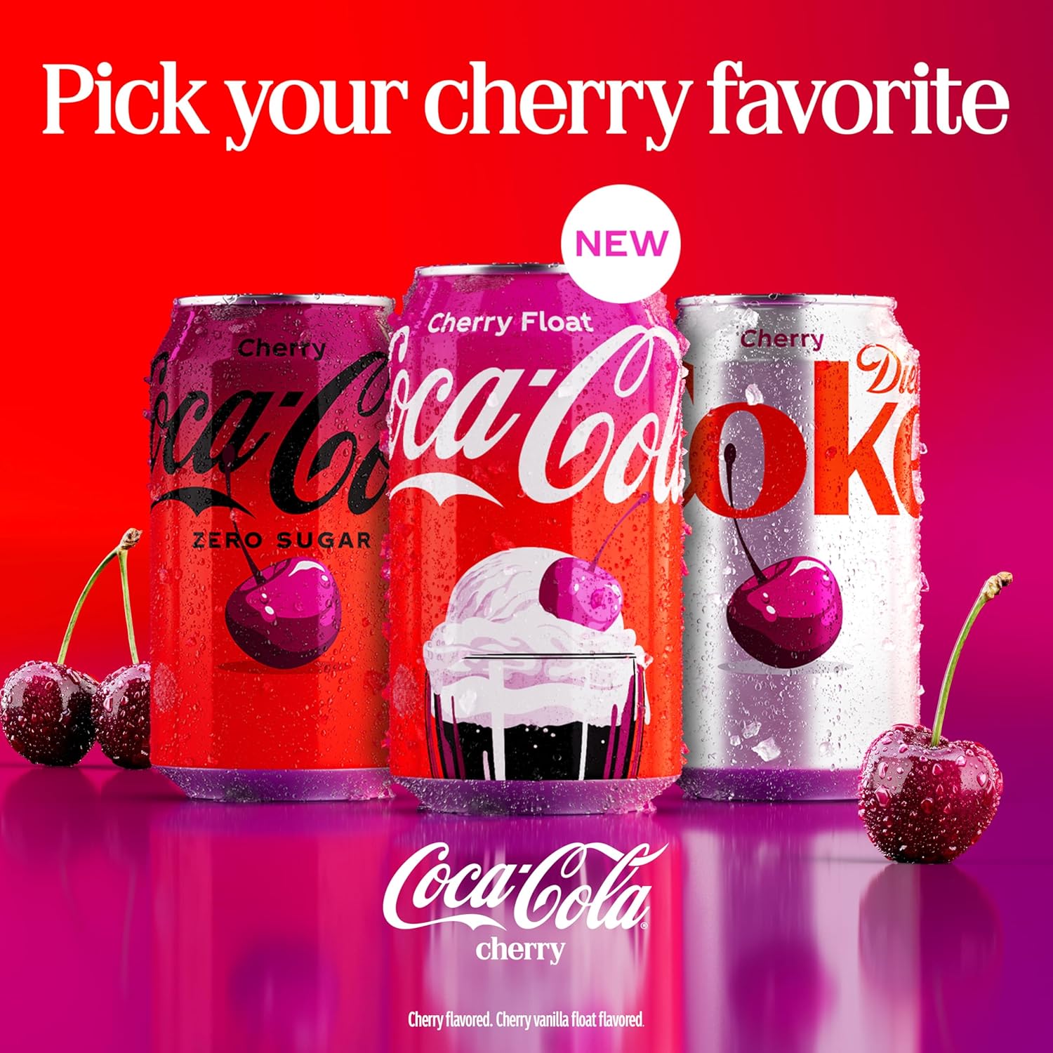 cherry flavor variant layered on coca-cola zero sugar base