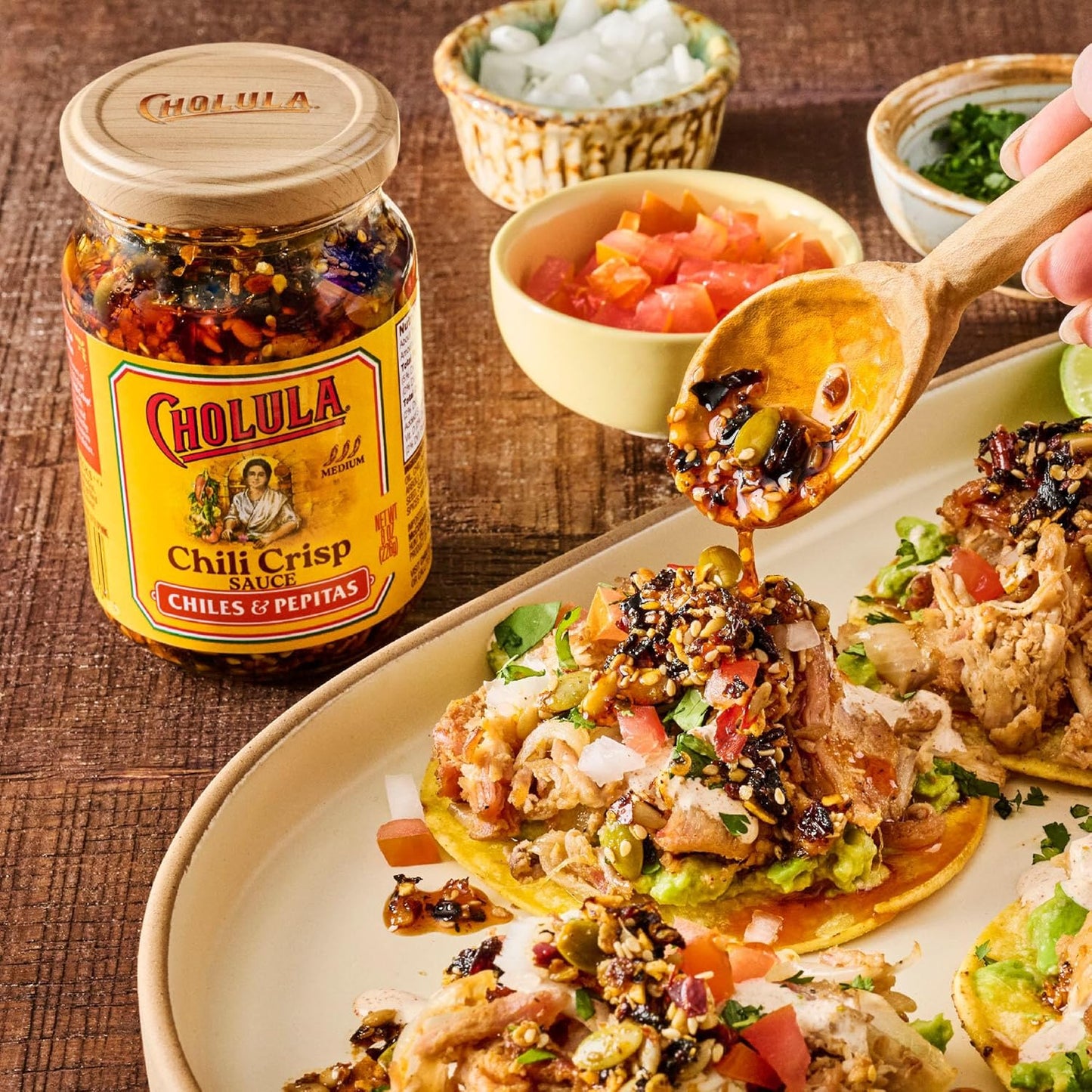 Cholula Chili Crisp Chiles & Pepitas – Quick Office Lunch Upgrade for Meal Prep and Desk-Side Snacks, 8 oz
