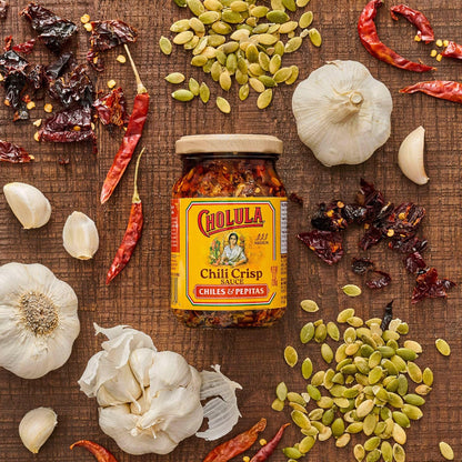 Cholula Chili Crisp Chiles & Pepitas – Quick Office Lunch Upgrade for Meal Prep and Desk-Side Snacks, 8 oz