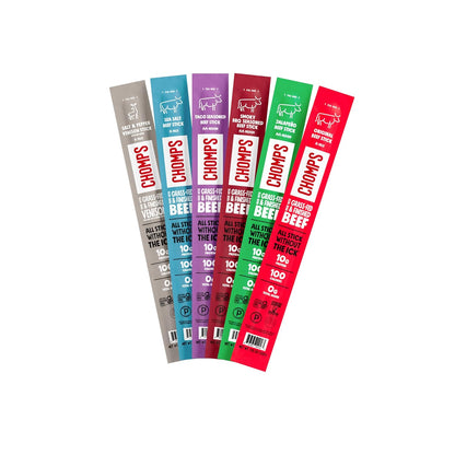 Chomps Grass-Fed Meat Sticks – Portable Protein Snack for Hiking and Backpacking Trips