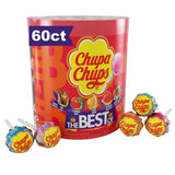 Chupa Chups Lollipops 60-Count Drum – Reusable Candy Dish Centerpiece for Holiday Home Decor