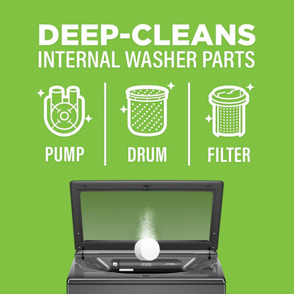 citrus-scented detergent tablets designed to penetrate pump, valve, drum, and filter components