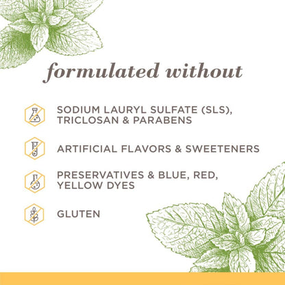 clean formulation free of sls, parabens, triclosan, artificial flavors, preservatives, and plastic microbeads