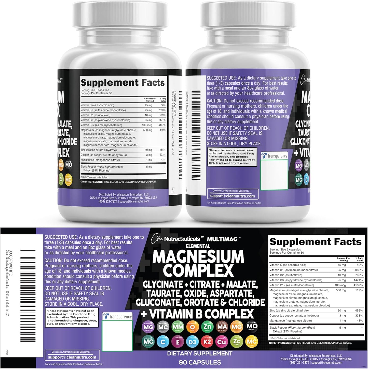 Clean Nutraceuticals Magnesium Complex – Bedside Sleep Support for Nightly Wind-Down Routines