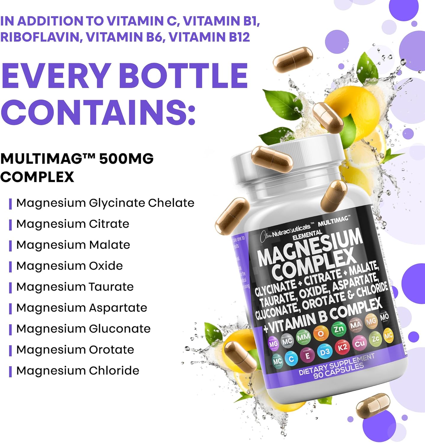 Clean Nutraceuticals Magnesium Complex – Bedside Sleep Support for Nightly Wind-Down Routines