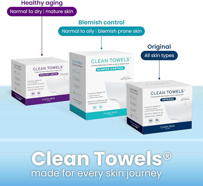 CLEAN SKIN CLUB Acrylic Face Towel Holder – Thoughtful Birthday Gift for Her, Bathroom Storage for 50 XL Disposable Cleansing Towels