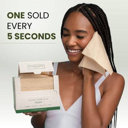 Clean Skin Club Bamboo Viscose Clean Towels XL – Nightly Skincare Ritual Towel for Sensitive Acne-Prone Skin