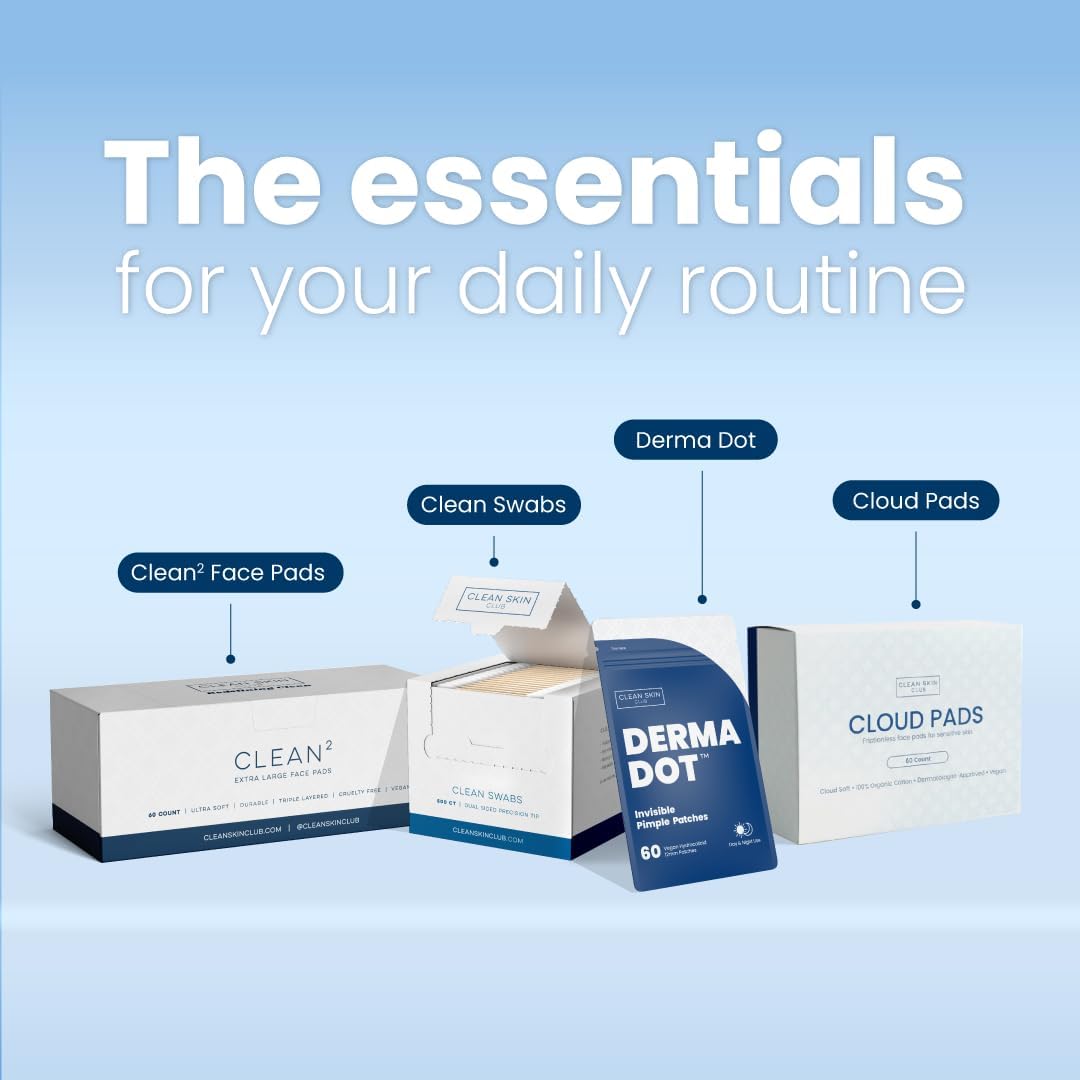 Clean Skin Club Clean² Pads 2.0 – Mindful Multi-Step Skincare Pad for Serum and Toner, Sensitive Skin Friendly
