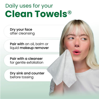 Clean Skin Club Clean Towels® XL Sensitive Skin – Thoughtful Skincare Gift for Mom, Soothing Aloe & Glycerin Disposable Face Towels, 50 Count
