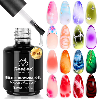 clear blooming gel formula (15ml) engineered to spread and create marble/aura patterns
