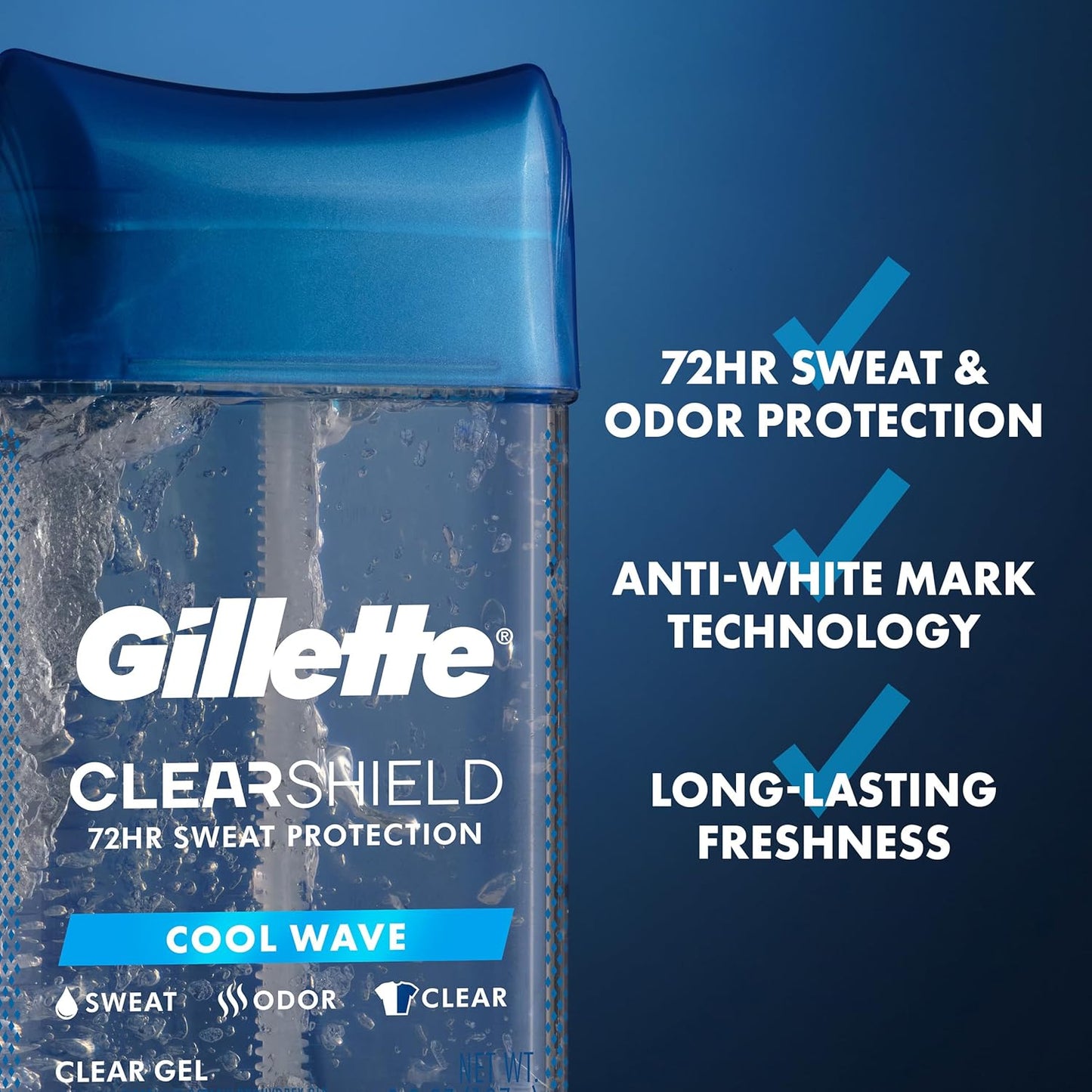 clear gel formula with anti-white mark technology