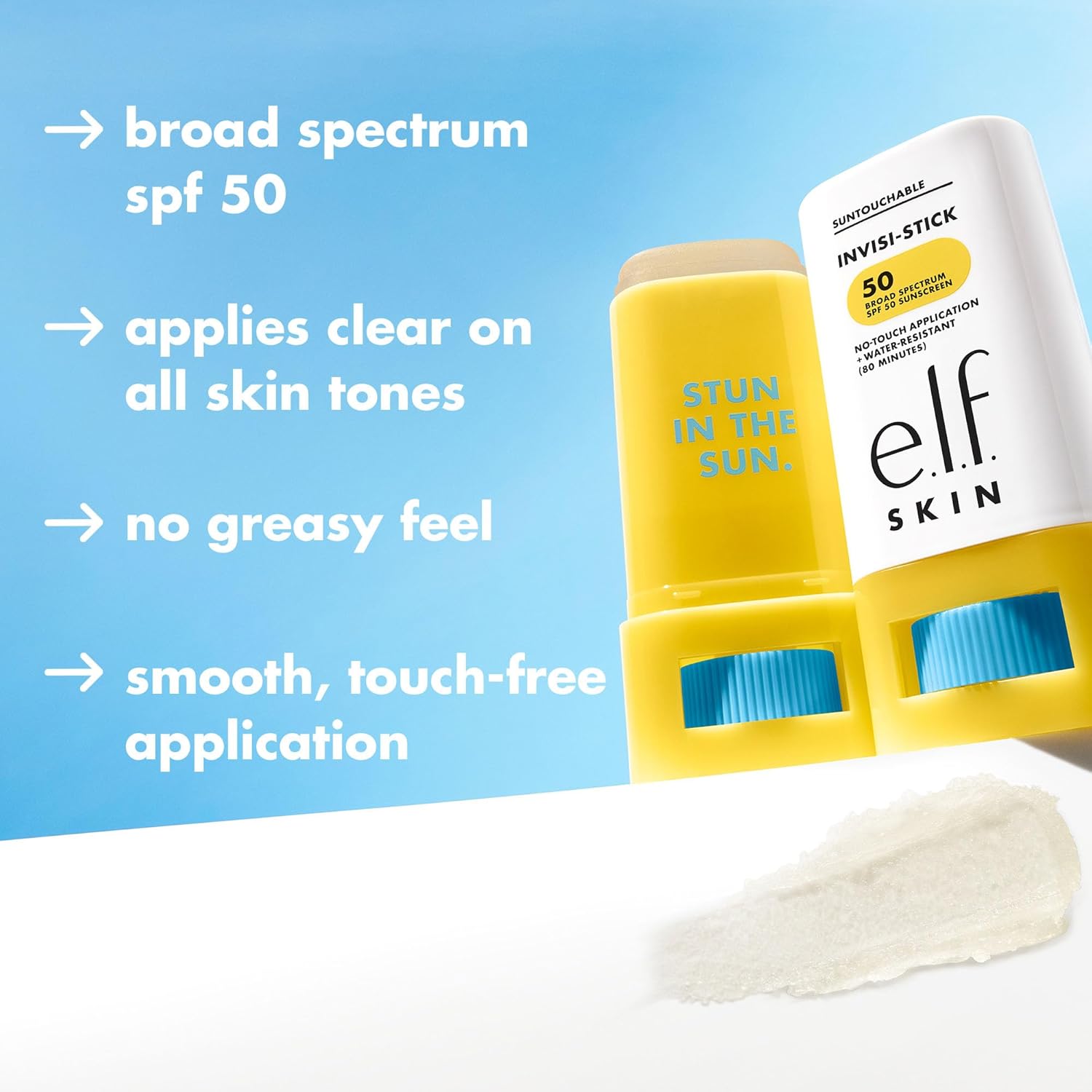 clear, non-greasy, no-white-cast formula suitable for all skin tones