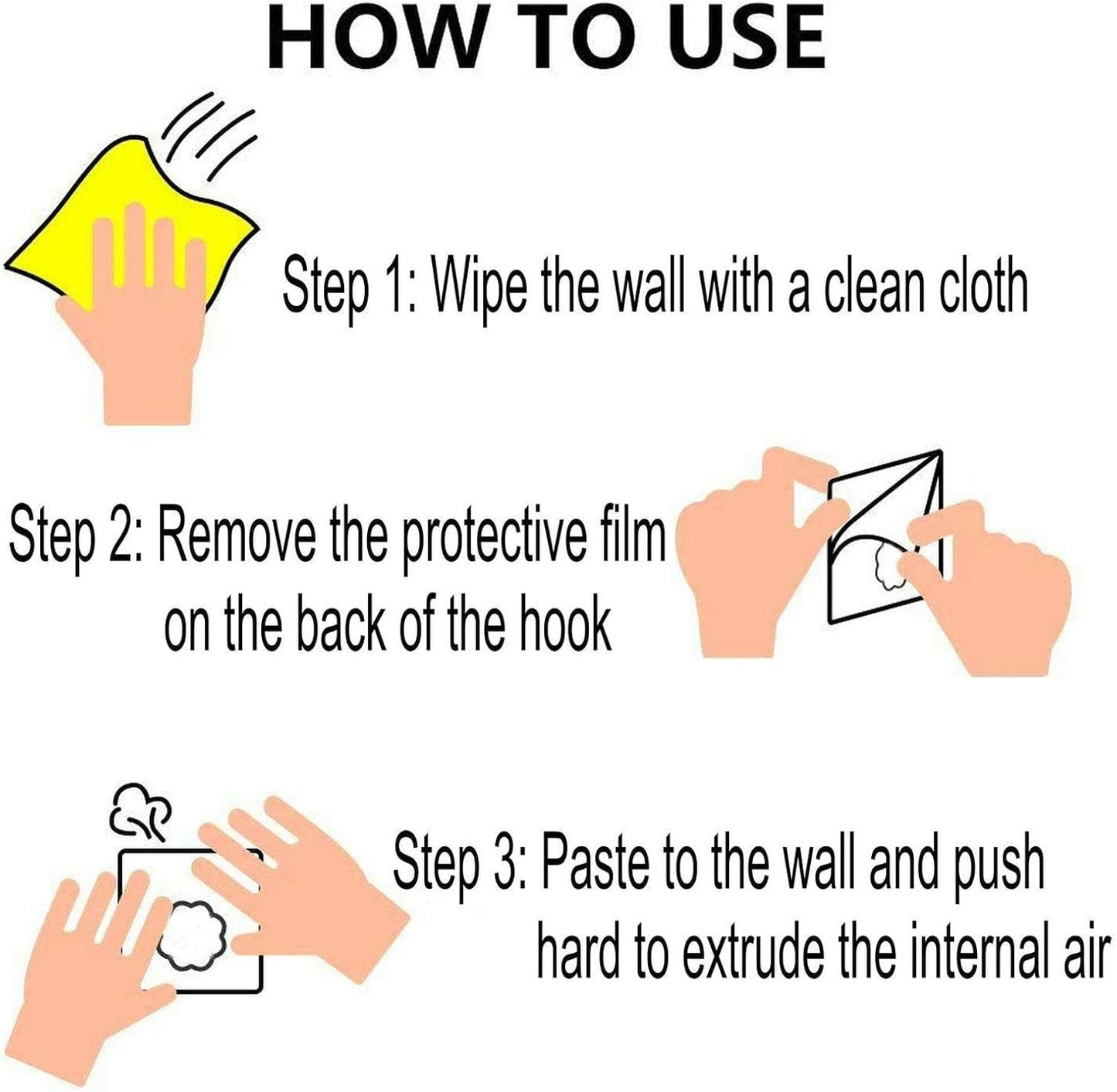 ClearGrip Hooks - Damage Free Wall Hooks for Rental Apartments, No Drill Safe Installation