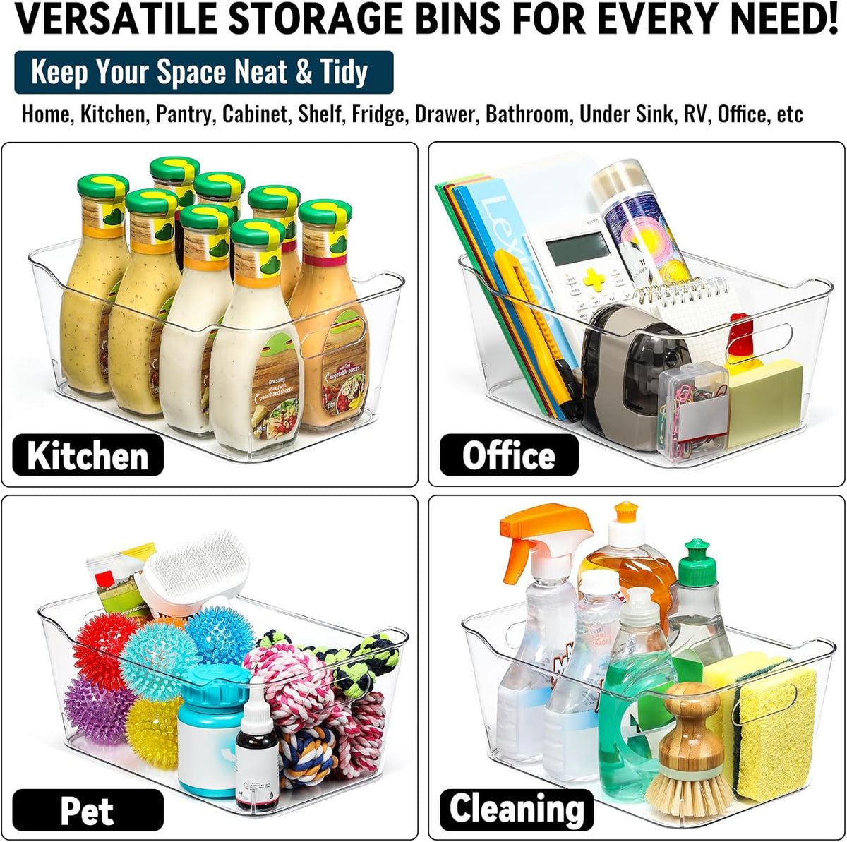 ClearNest Clear Storage Bins – Desk Drawer Organizer, Office Stationery Sort