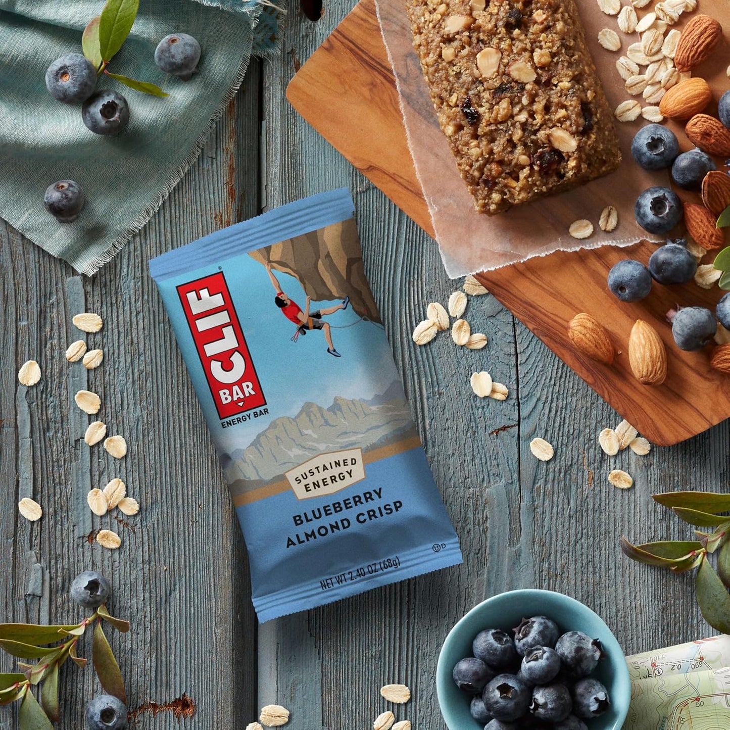 CLIF BAR Blueberry Almond Crisp Protein Bars – Clean-Label Post-Workout Recovery Snack for Gym-Goers