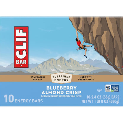 CLIF BAR Blueberry Almond Crisp Protein Bars – Clean-Label Post-Workout Recovery Snack for Gym-Goers