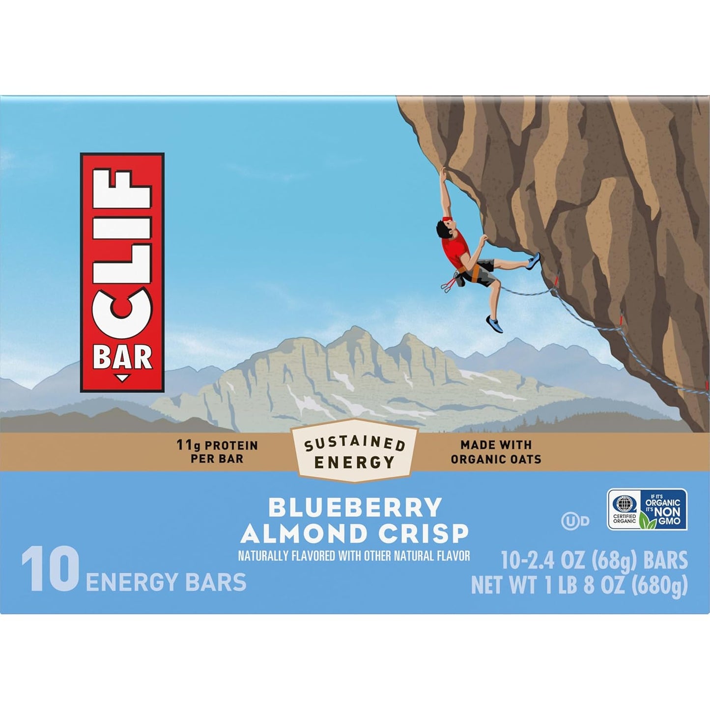 CLIF BAR Blueberry Almond Crisp Protein Bars – Trail-Ready Fuel for Long-Distance Hiking and Backcountry Trips