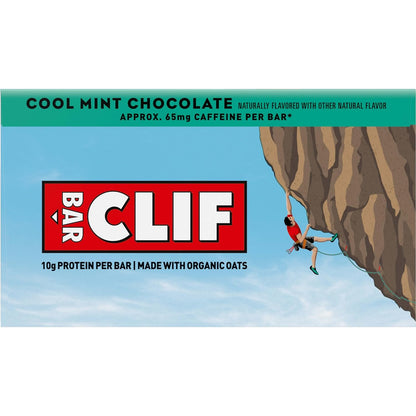 CLIF BAR Cool Mint Chocolate Protein Bar - Trail-Ready Energy for Hiking, Cycling & Backpacking