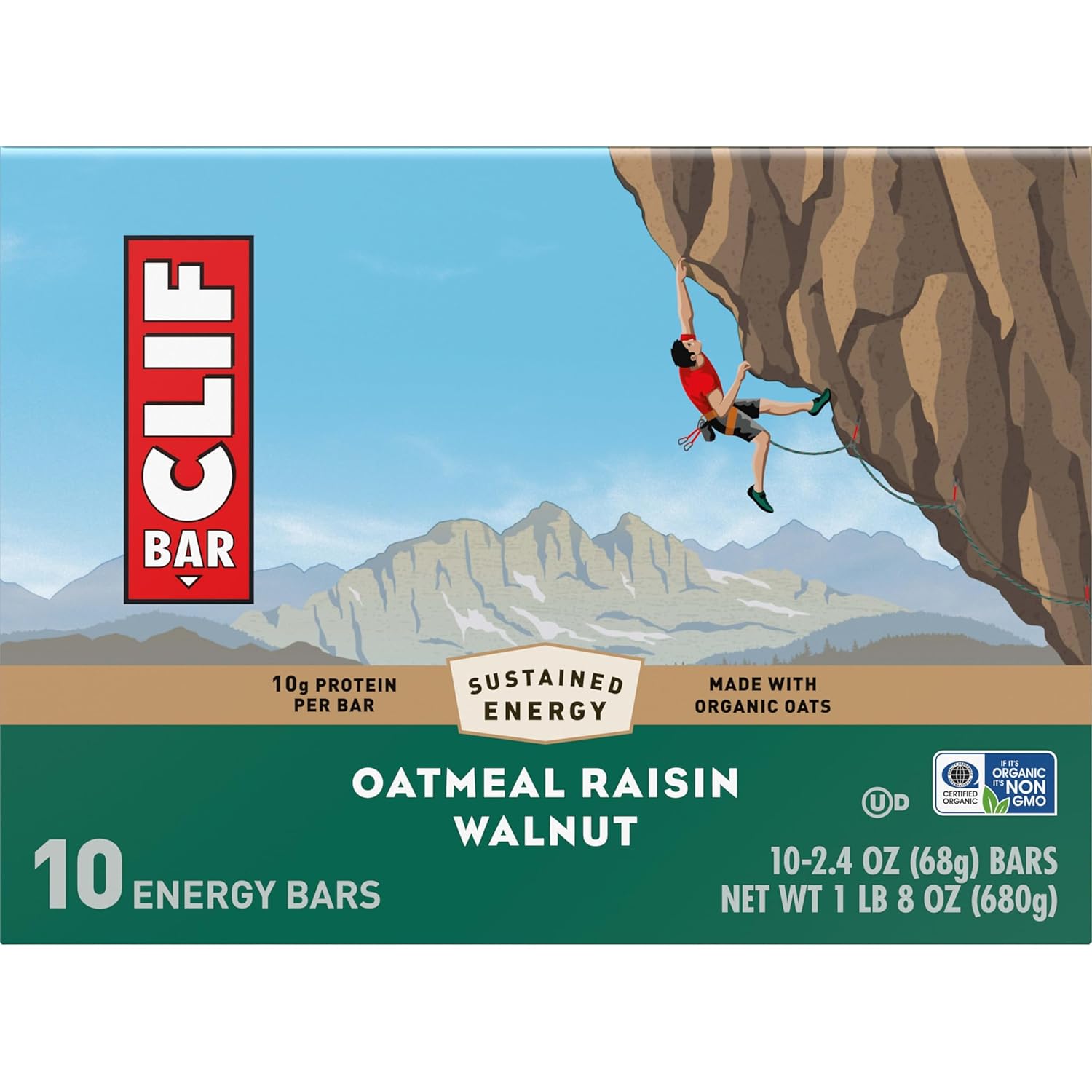 CLIF BAR Energy Protein Bars – Clean Plant-Based Snack for Home Office Wellness Routines, Oatmeal Raisin Walnut