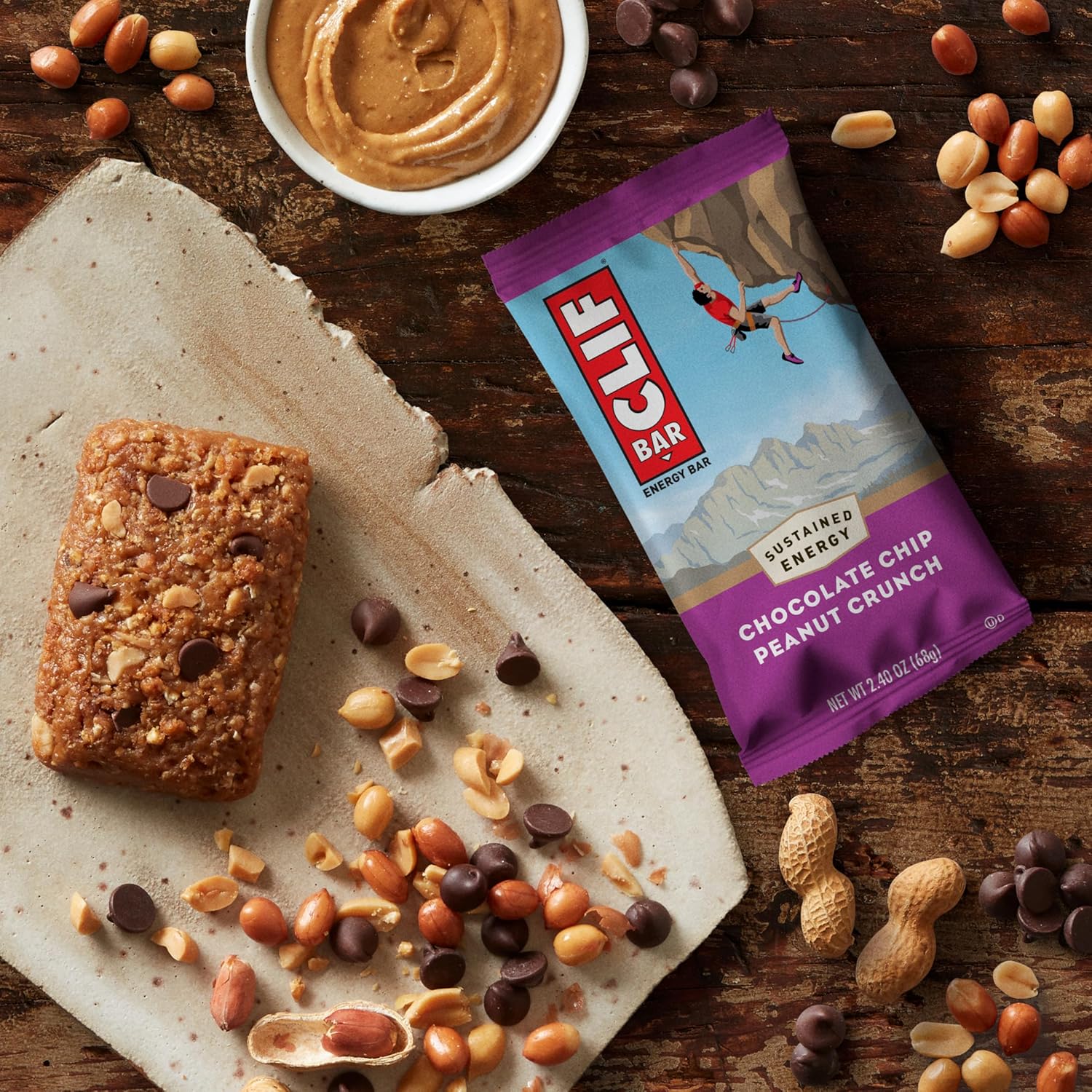 CLIF BAR Energy Protein Bars - Trail & Campsite Fuel, Organic Oats 4-Flavor Variety Pack (12 ct)