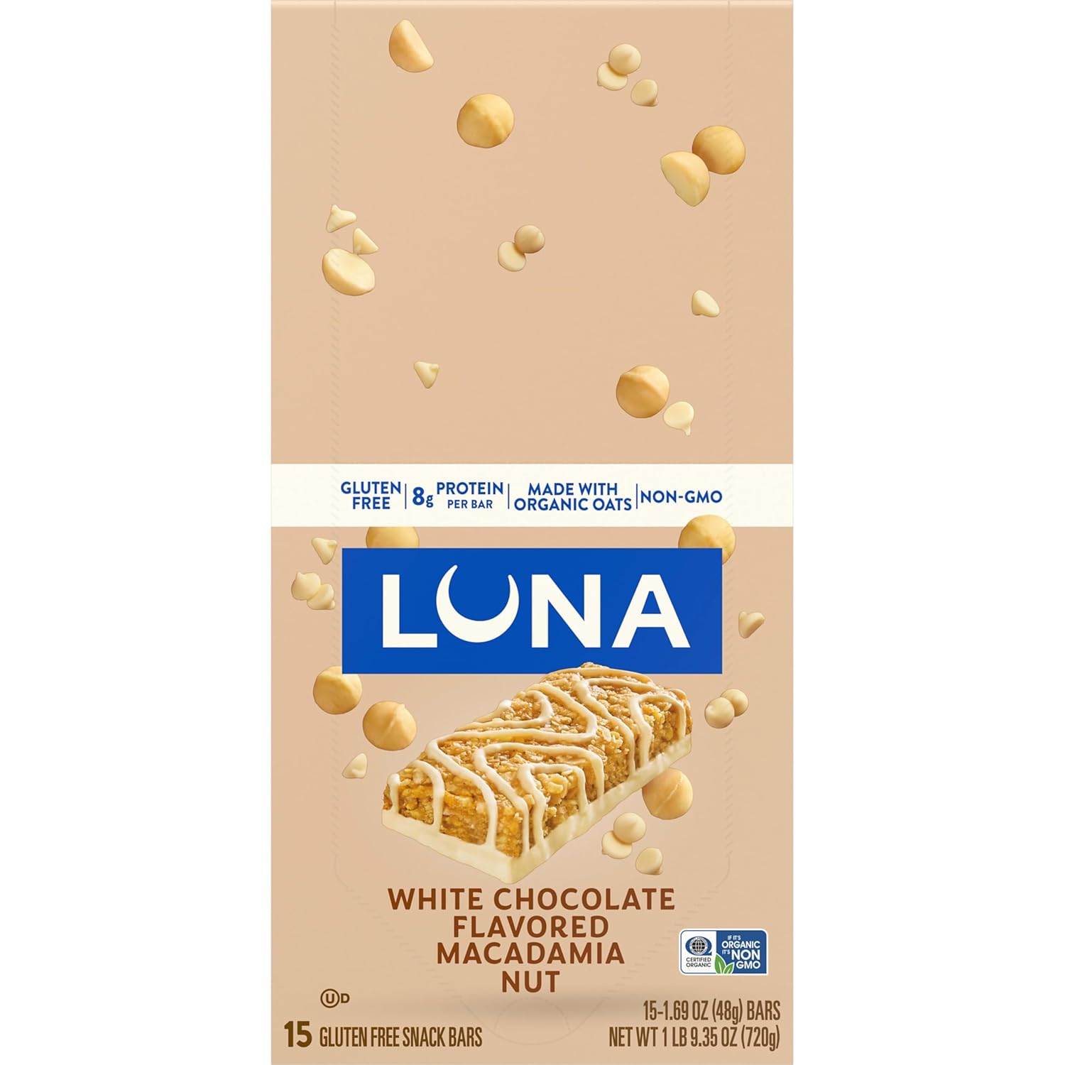 Clif Bar Luna White Chocolate Macadamia – Mindful Plant-Based Snack for Yoga Studio and Meditation Retreat Recovery