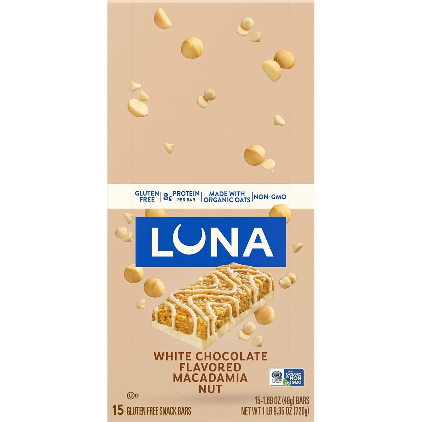 Clif Bar Luna White Chocolate Macadamia – Trail-Ready Energy Bar for Hiking Pack and Weekend Adventure Fuel