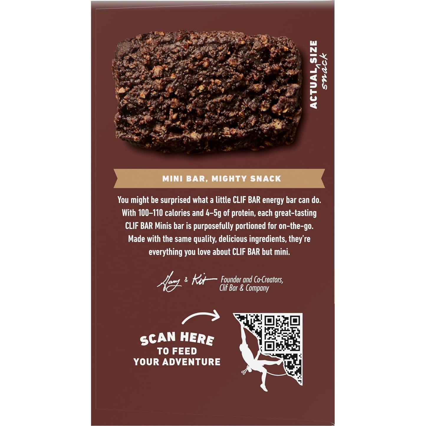 CLIF BAR Minis Chocolate Brownie – Portable Snack-Size Energy Bars for Hiking Trails and Camping, 0.99 oz Resealable 20-Pack