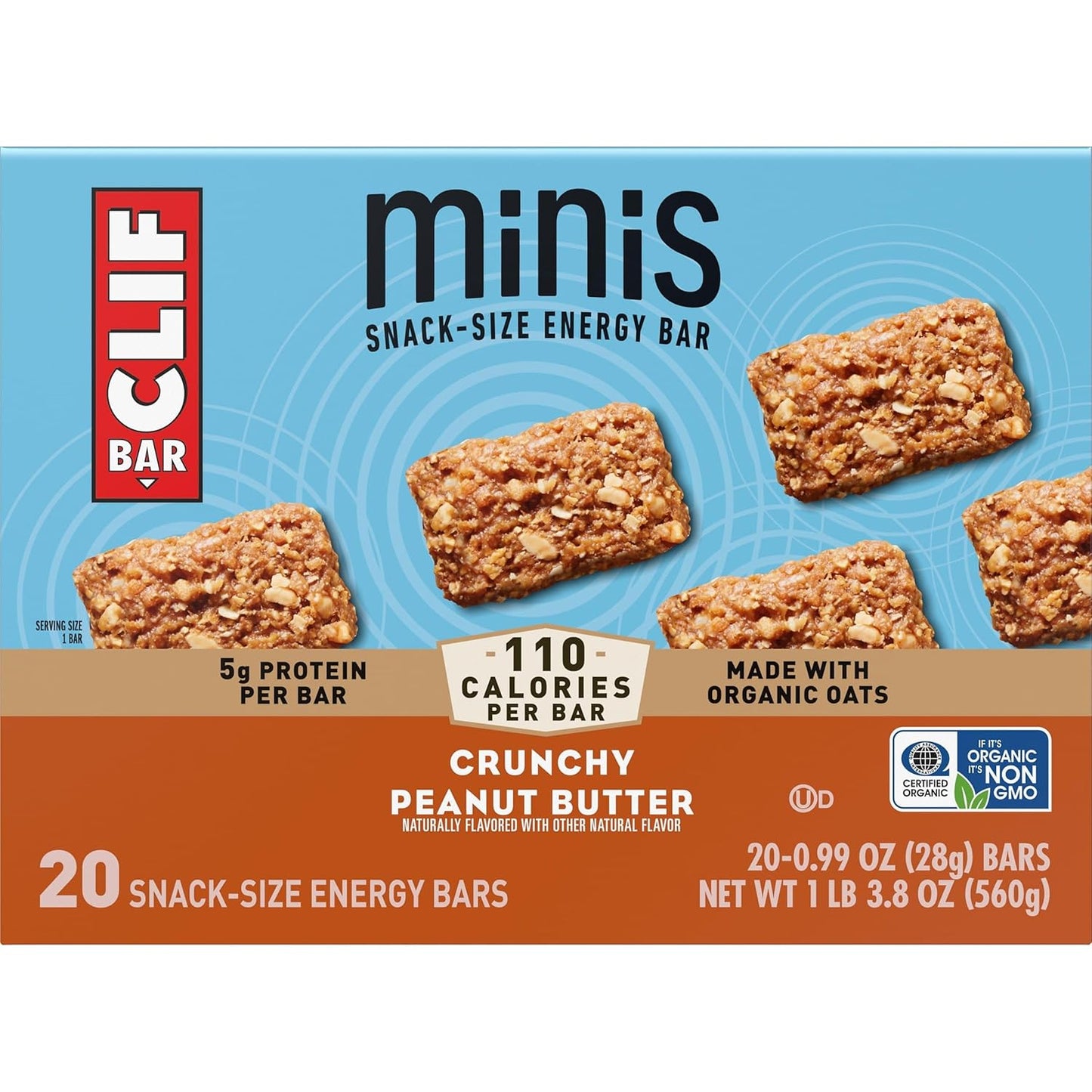 CLIF BAR Minis Crunchy Peanut Butter – Desk Drawer Snack for Afternoon Focus and Energy Crashes