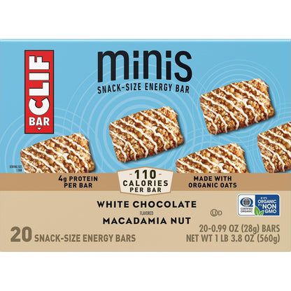 CLIF BAR Minis White Chocolate Macadamia Nut Snack Bars for Bike Rides, Hiking Trails and Camping Trips