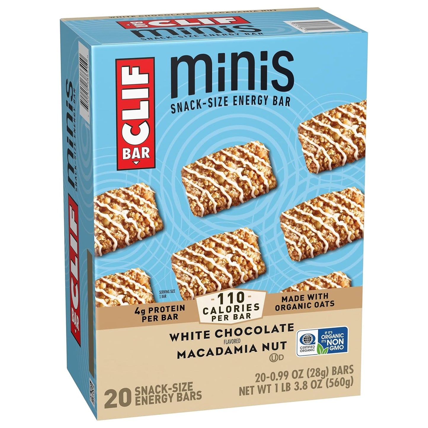 CLIF BAR Minis White Chocolate Macadamia Nut Snack Bars for Bike Rides, Hiking Trails and Camping Trips