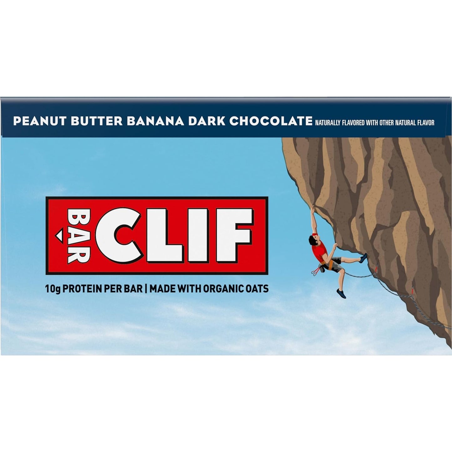 CLIF BAR Peanut Butter Banana Energy Bars – Trail and Summit Snack for Hikers and Climbers, 10g Plant Protein, Pack of 10