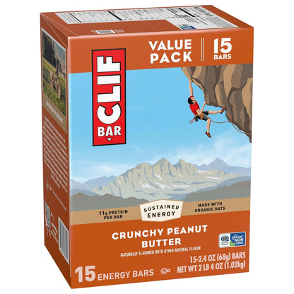 CLIF BAR Plant-Based Protein Bar – Clean-Eating Office Snack with Organic Oats, 15-Count