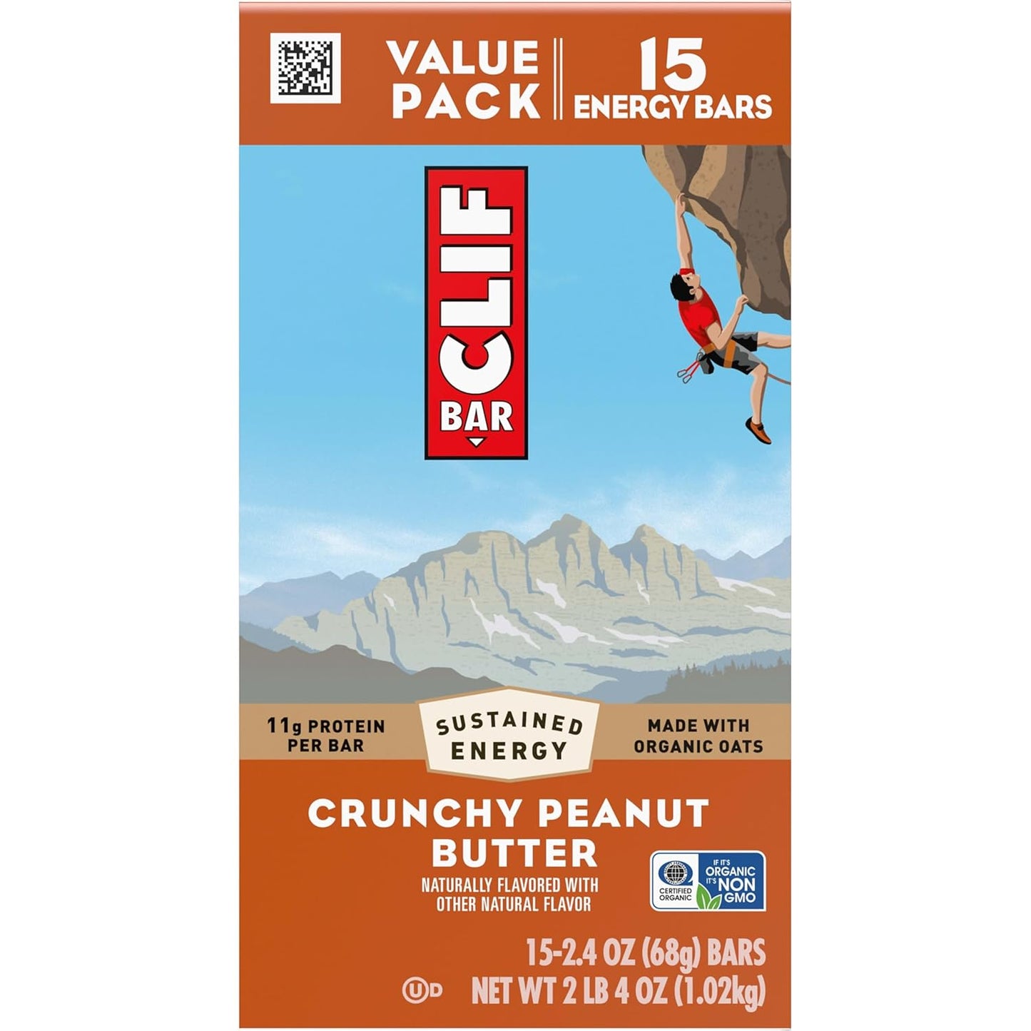 CLIF BAR Plant-Based Protein Bar – Clean-Eating Office Snack with Organic Oats, 15-Count