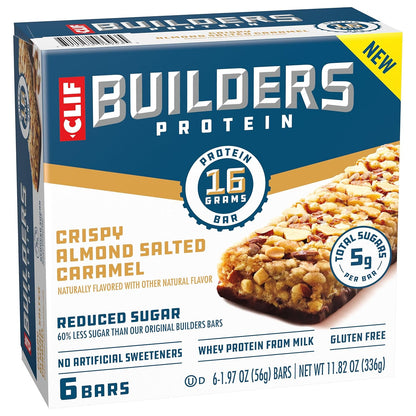CLIF BUILDERS Protein Bar - Peanut Butter Chocolate Desk Snack for Office Focus and Mid-Afternoon Energy