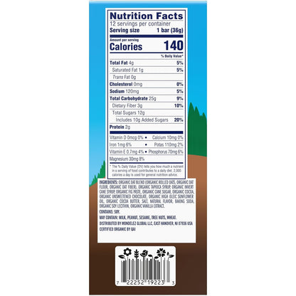 CLIF Kid Zbar Chocolate Brownie Bars – Clean-Label Organic Snack for Health-Conscious Families, 12 Pack