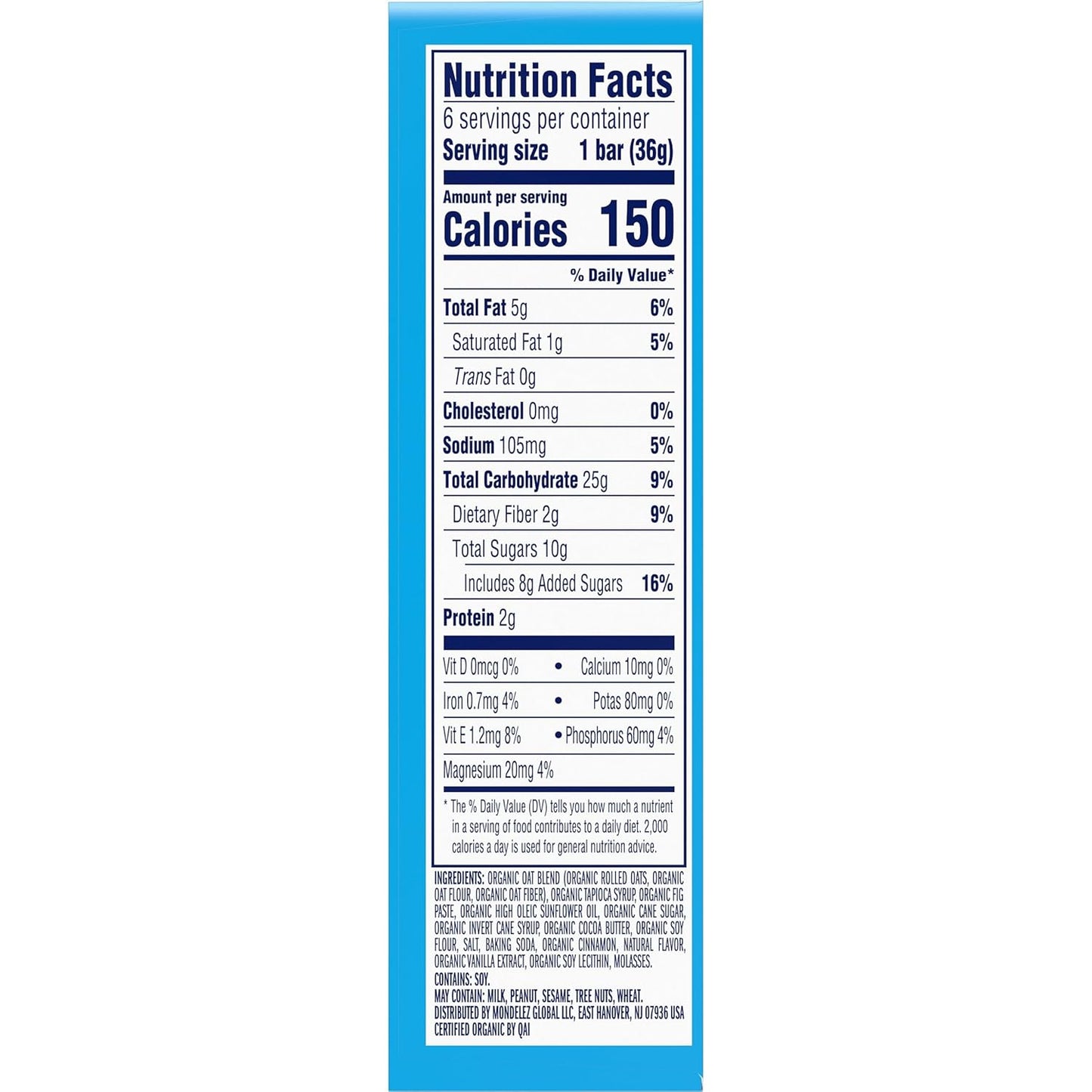 CLIF Kid Zbar Iced Oatmeal Cookie Organic Snack Bar for Mindful Lunchbox Packing, 6 Pack Whole Grain Treat