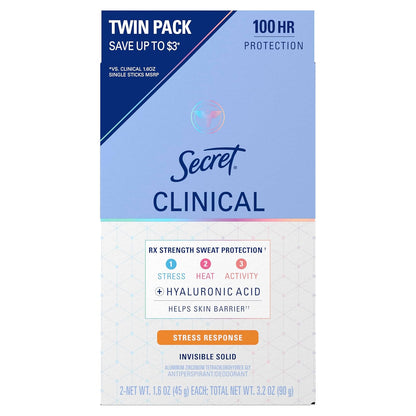 clinical-strength antiperspirant formula targeting stress, heat, and activity sweat