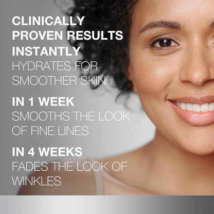 clinically proven instant hydration with visible fine line smoothing in one week