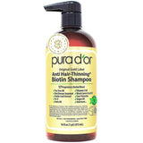PURA D'OR Anti-Thinning Shampoo – Daily Self-Care Ritual for Thinning Hair, Botanical Scalp-Nourishing Wash