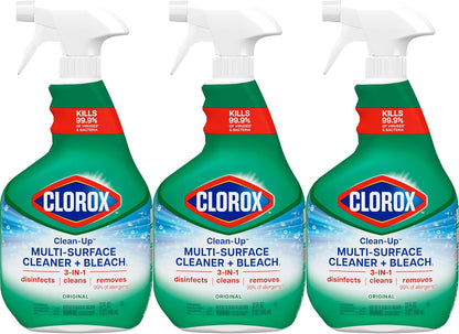 Clorox Disinfectant Cleaner – Allergen-Reducing Multi Surface Spray for Bedroom and Living Room Wellness, 32 Oz, Pack of 3