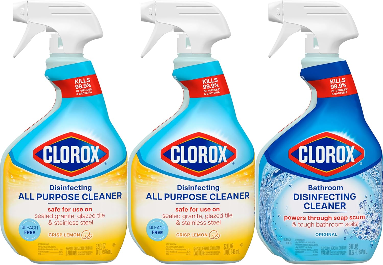 Clorox Disinfecting Cleaner Bundle – Child-Friendly Bleach-Free Disinfection for Playrooms and Kids' Bathrooms
