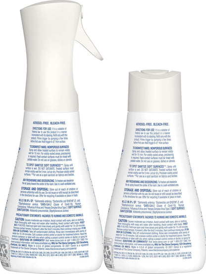 Clorox Disinfecting Mist for Mindful Clean Living, Spa Inspired Fresh Scent Surface and Upholstery Sanitizer