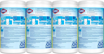 Clorox Disinfecting Wipes for Family-Safe Germ Removal, Bleach-Free Household Disinfection, 75 Count, Pack of 4