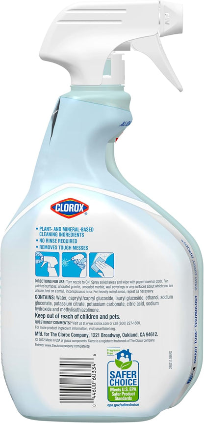 Clorox Free & Clear Multi-Surface Cleaner – Nursery and High Chair Safe Cleaning Spray, 32 oz, Pack of 3