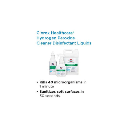 Clorox Healthcare Hydrogen Peroxide Cleaner Disinfectant – Gentle Bleach-Free Sanitizer for Resident Rooms, Dining Areas, and Therapy Spaces